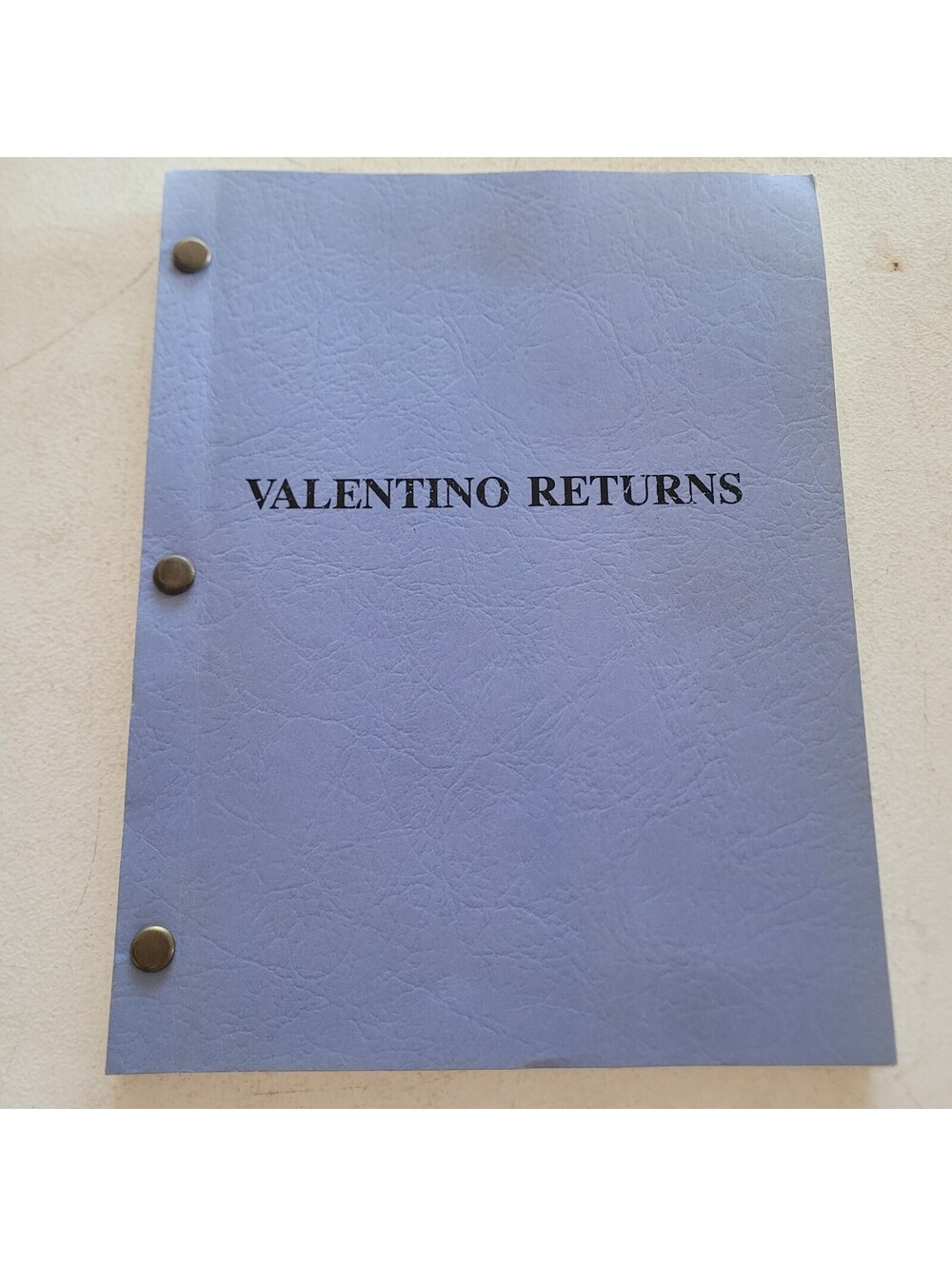 Valentino Returns Original 1985 Script Leonard Gardner Screenplay OWL Prods